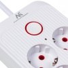 Maclean Listwa zasilająca MCE391 W 6 gniazd 4xUSB-A 1xUSB-C 110-240V AC 50/60Hz, 2.1A max 2500W, biała